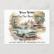 Lieferwagen Truck Wir haben neue Postkarte verscho