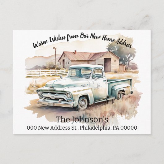 Lieferwagen Truck Wir haben neue Postkarte verscho (Vorderseite)