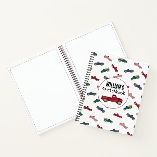 Lieferwagen Trucks Boy Artwork Artist Notizblock (Innenseite)