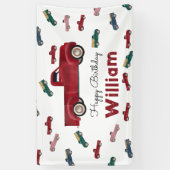 Lieferwagen Trucks Niedliche Fahrzeuge Auto glückl Banner (Vertikal)