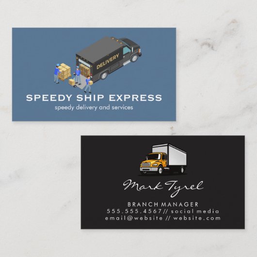 Lieferwagen und Dienstleistungen Visitenkarte (Vorne/Hinten)