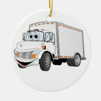 Lieferwagen Weißer Cartoon Keramik Ornament