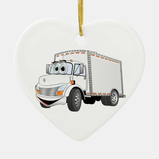 Lieferwagen Weißer Cartoon Keramikornament (Vorne)