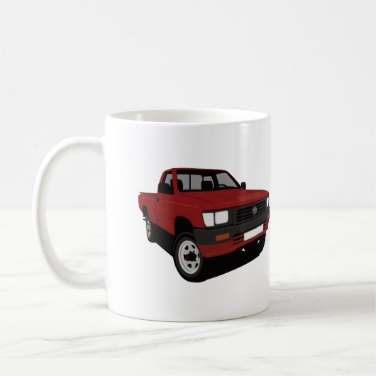 Lieferwagenrot Toyota Hilux - 2 x-Bild Kaffeetasse (Links)