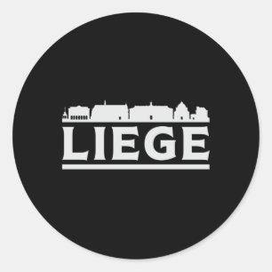 Liege Belgien City Skyline Cityscape Funny Gift Runder Aufkleber