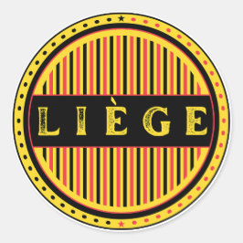 Liège City Pride Emblem – Belgian Identity Runder Aufkleber