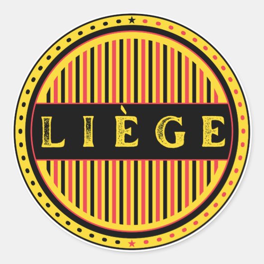 Liège City Pride Emblem – Belgian Identity Runder Aufkleber (Vorderseite)