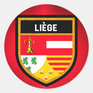 Liège Flag Runder Aufkleber
