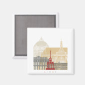 Liege-Skyline-Plakat Magnet (Vorderseite/Rückseite)