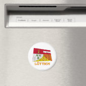 Liège Waving Flag mit Namen (deutsch) Magnet (In Situ (Geschirrspüler))