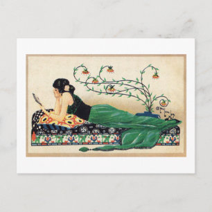 Liegende Frau, Exotisch, Romantisch, Vintage Postkarte