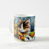 Liegende Katze, Aquarell -  Kaffeetasse (Vorderseite Links)