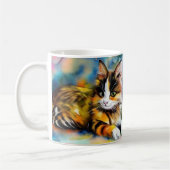 Liegende Katze, Aquarell -  Kaffeetasse (Links)