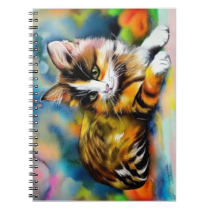 Liegende Katze, Aquarell -  Notizblock