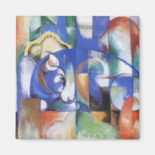 Liegender Stier von Franz Marc, Vintage-Cubismus-K Magnet