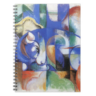 Liegender Stier von Franz Marc, Vintage-Kubismus-K Notizblock