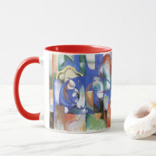 Liegender Stier von Franz Marc, Vintage Kubismus K Tasse