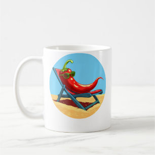 Liegestuhl Chili für Sonnenbad- und Paprika-Liebha Kaffeetasse