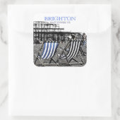 Liegestühle am Brighton Beach, (UK) Aufkleber (Tasche)