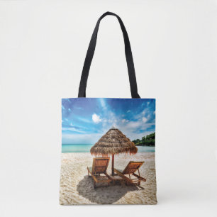 Liegestühle am Strand Kissen Tasche