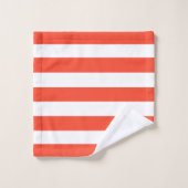 Liegestühle aus Rot und Weiß Streifen Badhandtuch Set (Waschlappen)