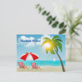 Liegestühle für den Strand Postkarte (Stehend Vorderseite)