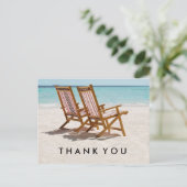 Liegestühle für Strand Vielen Dank Postkarte (Stehend Vorderseite)