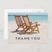 Liegestühle für Strand Vielen Dank Postkarte (Vorne/Hinten)