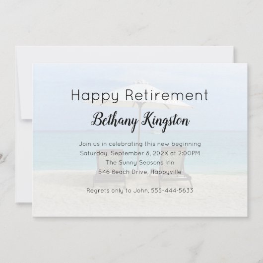 Liegestühle glückliche Party Einladung für die Pen (Vorderseite)