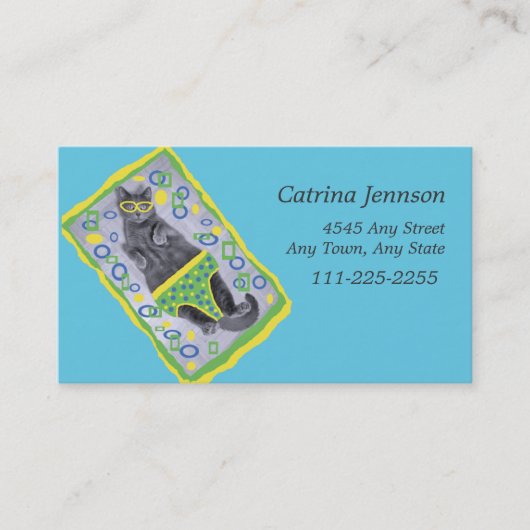 Liegestühle in Trunks Visitenkarte (Vorderseite)