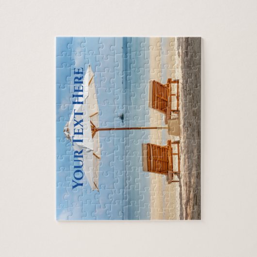 Liegestühle mit Sonnenschirm Puzzle (Vertikal)