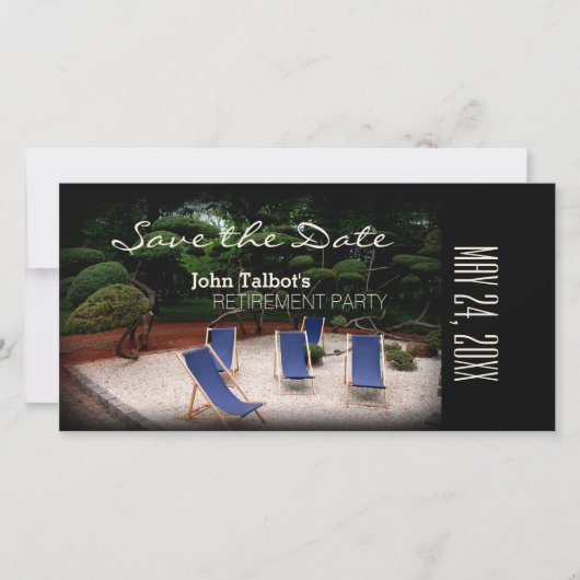 Liegestühle Personalisiertes Ruhestand Save the Da Date (Vorderseite)