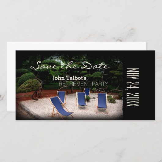 Liegestühle Personalisiertes Ruhestand Save the Da Save The Date (Vorne/Hinten)