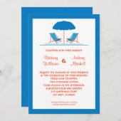 Liegestühle zum Hochzeitsessen Einladung (Vorne/Hinten)