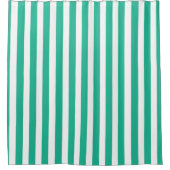 Liegestuhlstreifen grün und weiß duschvorhang (Vorderseite)