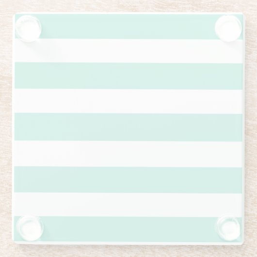 Liegestuhlstreifen grün und weiß glasuntersetzer (Rückseite)