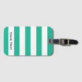 Liegestuhlstreifen (grün und weiß) Personalisiert Gepäckanhänger (Vorderseite (Horizontal))