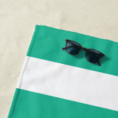 Liegestuhlstreifen (grün und weiß) Personalisiert Strandtuch (Beispiel)