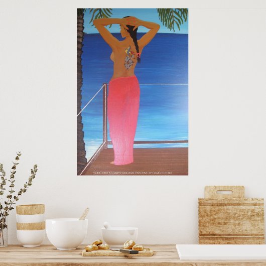 Liegevogel im Morgengrauen Poster (Küche)