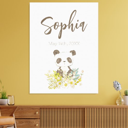 Lienzo Baby Shower Panda Leinwanddruck (Insitu (Wohnzimmer))