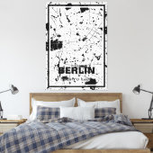 Lienzo mapa minimalista Berlín - Blanco-negro Leinwanddruck (Insitu (Schlafzimmer))