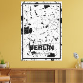 Lienzo mapa minimalista Berlín - Blanco-negro Leinwanddruck (Insitu (Wohnzimmer))