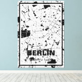 Lienzo mapa minimalista Berlín - Blanco-negro Leinwanddruck (Insitu (Holzboden))