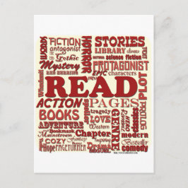 Lies alles darüber rot! postkarte