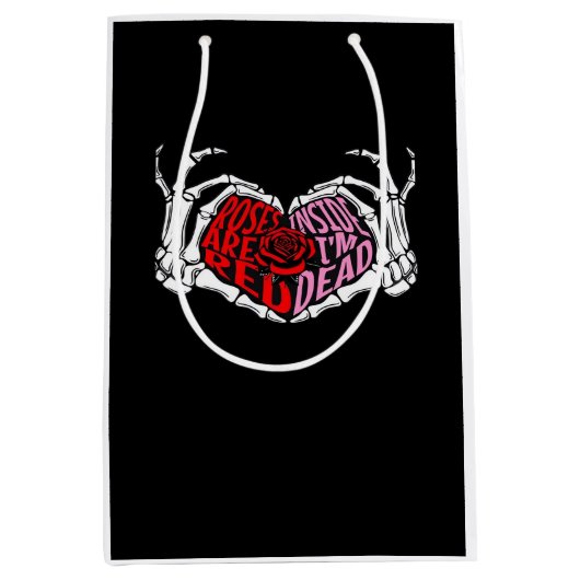 Lies drinnen, ich bin tot - Sarcastic Valentine's Mittlere Geschenktüte (Vorderseite)