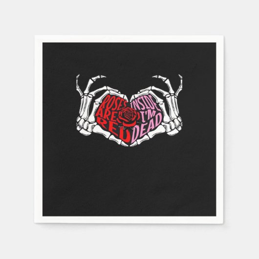 Lies drinnen, ich bin tot - Sarcastic Valentine's  Serviette (Vorderseite)