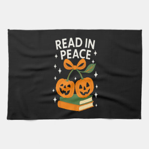 Lies friedlich lustiges Halloween-Buch Geschirrtuch