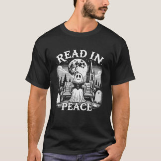 Lies in Frieden Geist Büchern Lesend Lustiges Hall T-Shirt
