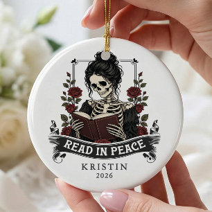 Lies-in-Frieden-Gotischer-Buchliebhaber-Schmuck Keramik Ornament