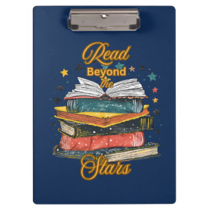 Lies jenseits der Sterne Vintage-Buchliebhaber ind Klemmbrett